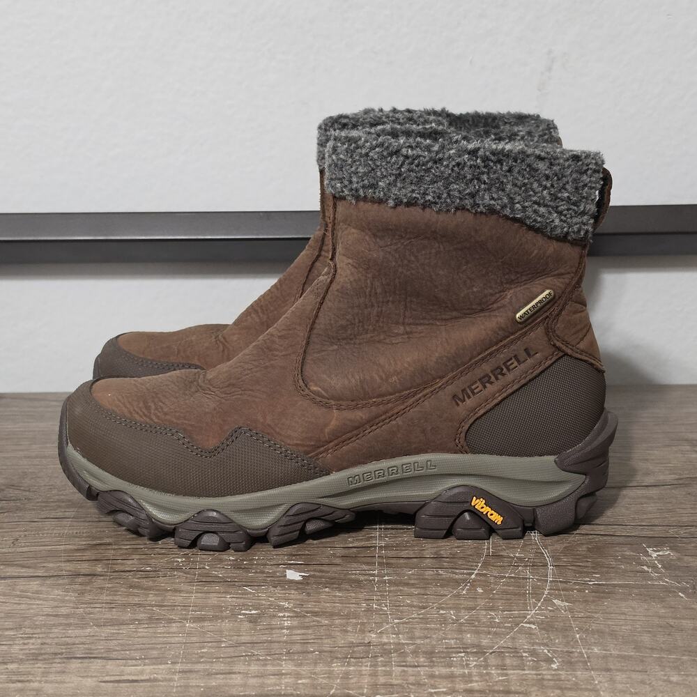 Merrell Coldpack 3 Thermo Mid Zip Waterproof Boot Women's Shoes Size 8 Brown